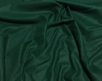 DARK GREEN Raw Silk NOIL Fabric