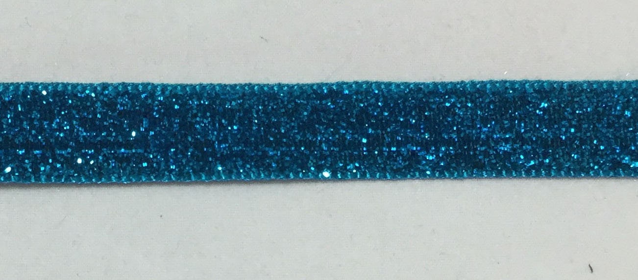 French VELVET Ribbon Lurex Metallic TEAL BLUE by the yard 13mm | Etsy