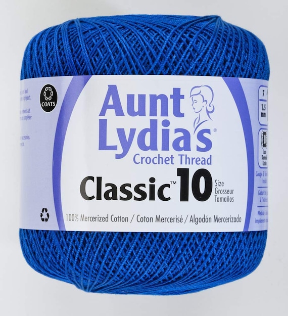 royal none - Coats Aunt Lydia's Crochet Cotton Thread Classic Size 10; Dark Royal Blue (154-487) 350 Yards