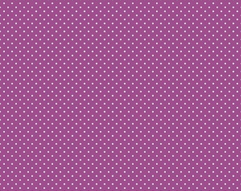 White Swiss Dot on Purple - Riley Blake Cotton Fabric