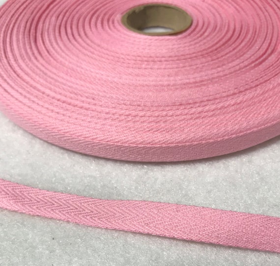 pink none - Pink Cotton Twill Tape 7/16" / 11mm width - Made in France - 3 Yards-