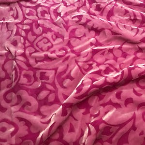 ORCHID PINK SCROLL - Hand Dyed Burnout Silk Velvet