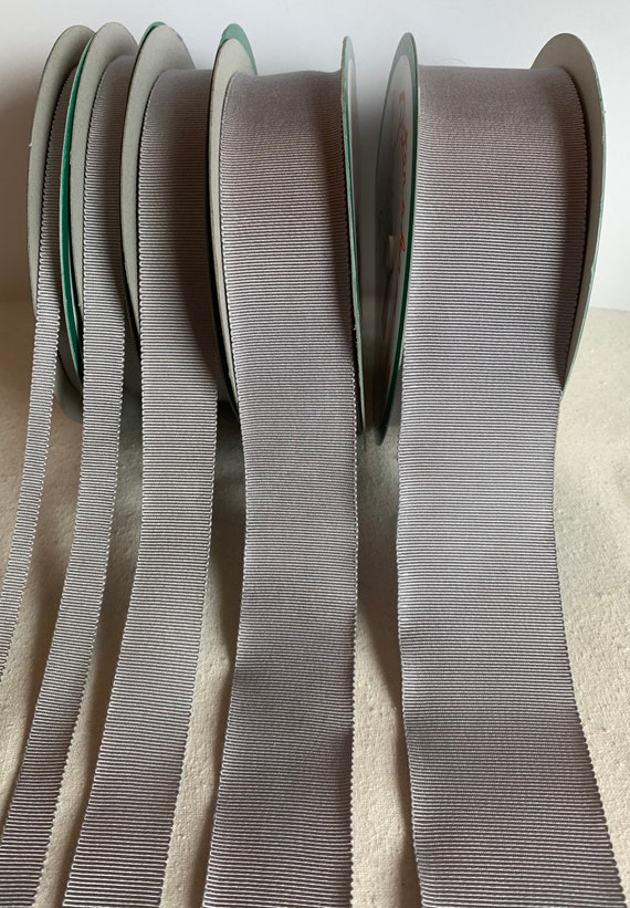 gray none - Gray 100% Rayon Petersham Ribbon (5 Widths to choose from)