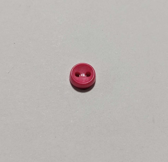 fuchsia none - Fuchsia Tiny Baby or Doll 2 Hole Plastic Button -7mm / 1/4 inch - Dill Buttons -Set of 6