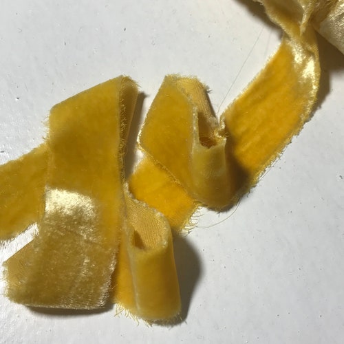 Hand Dyed Butter Yellow Silk Velvet Ribbon 4 Widths to Etsy