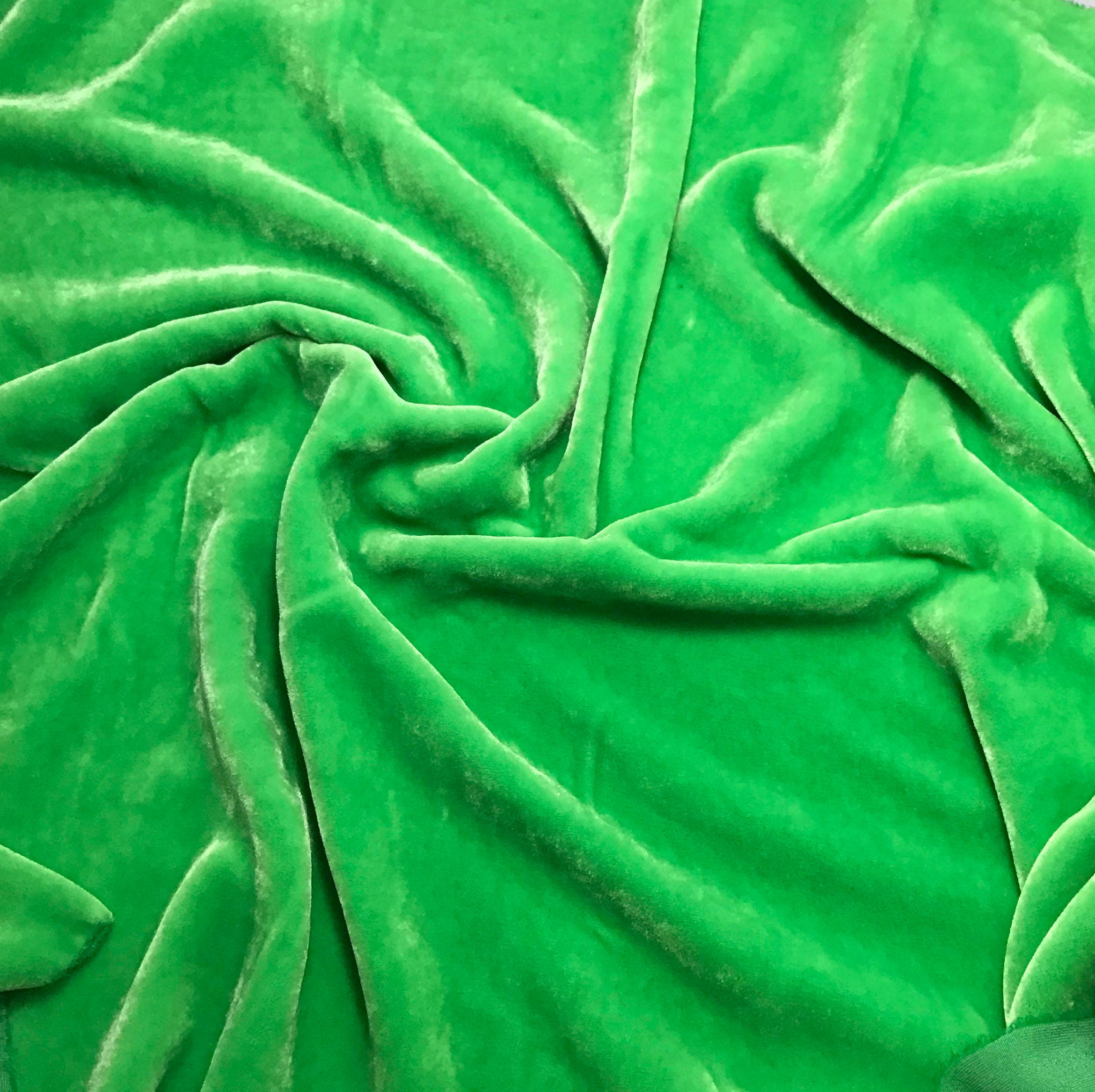 Fabric Remnant SALE 6.5x42 MOSS GREEN Hand Dyed Silk Velvet Fabric