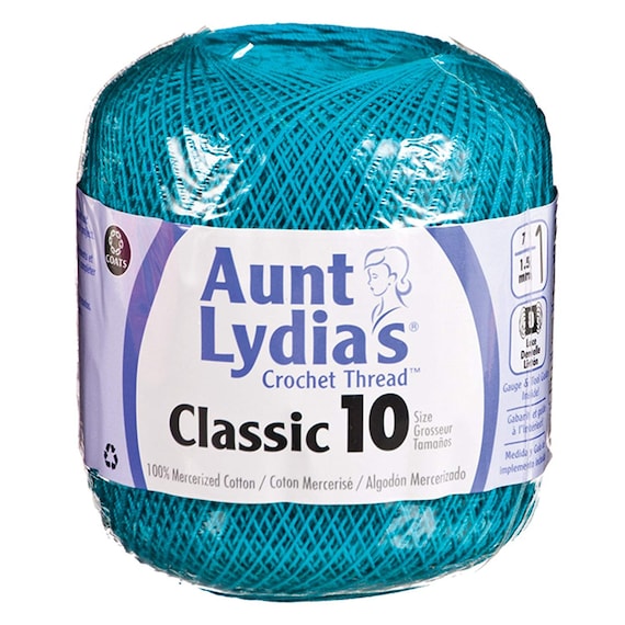peacock none - Coats Aunt Lydia's Crochet Cotton Thread Classic Size 10; Peacock (154-856) 350 Yards