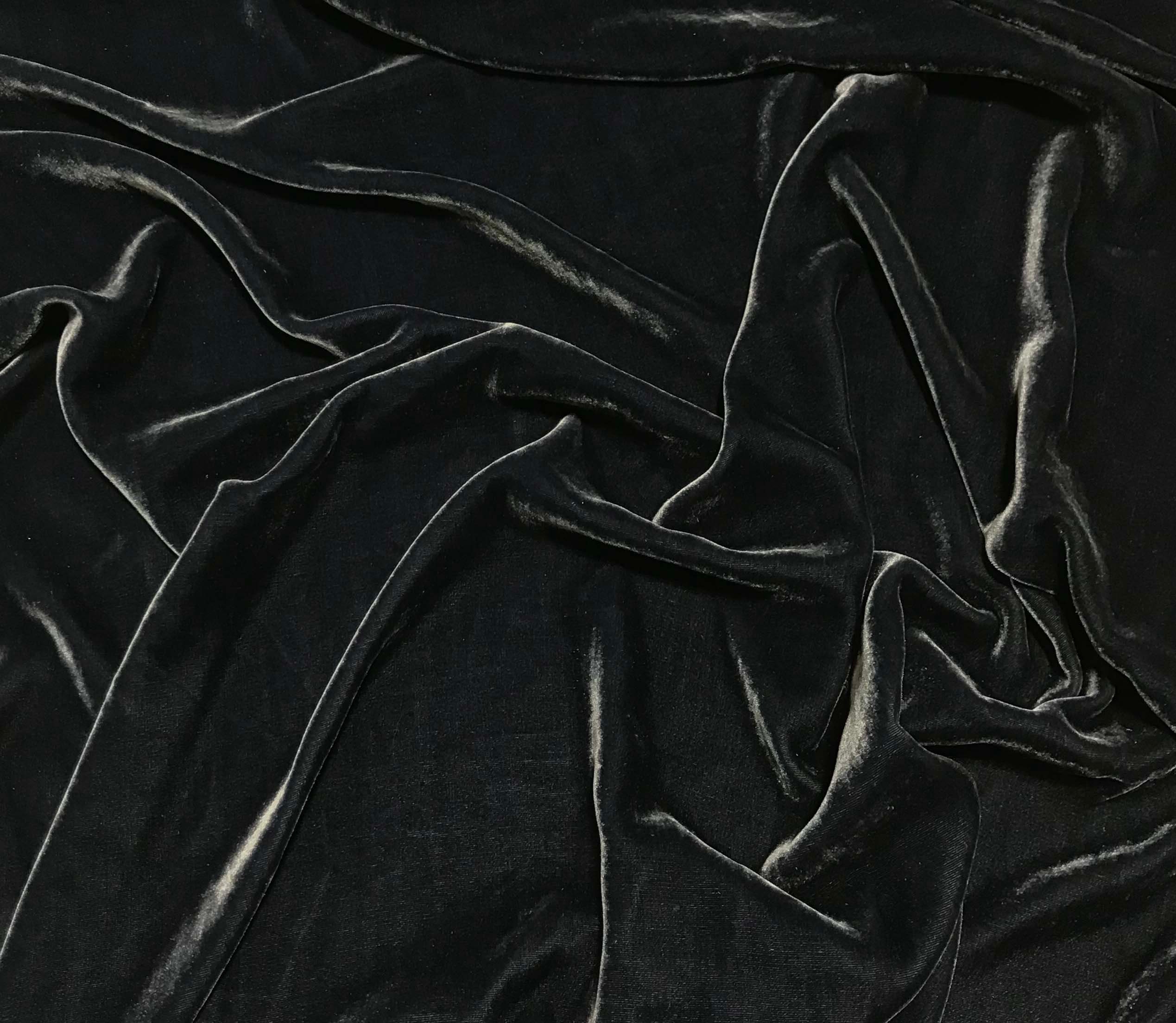 CHARCOAL GRAY Silk Velvet Fabric - Etsy