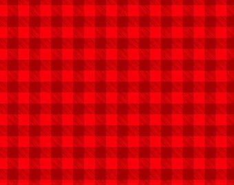 Röd stor gingham - Julmagi av Patrick Lose för Northcott bomullstyg
