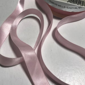 Real Pink 5/8&quot; Vintage Grayblock Double Faced Satin Ribbon