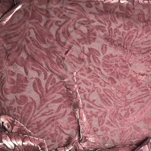 ANTIQUE MAUVE Floral Burnout Hand Dyed Silk Velvet Fabric