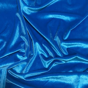 Turquoise Blue - Stretch Polyester Velvet Fabric