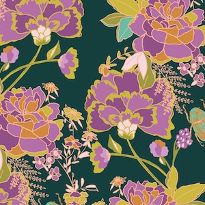 Greet the Guests Vert - 365 Fifth Avenue - by Bari J. for Art Gallery 100% Cotton Fabric
