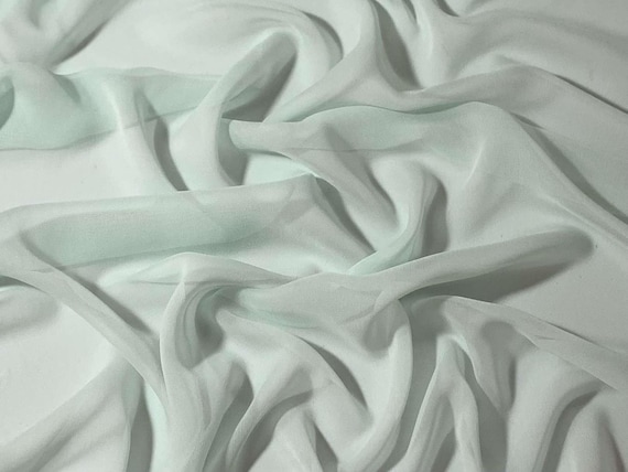 seafoam chiffon fabric - Seafoam - 8mm Silk Chiffon Fabric