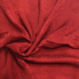 Hand Dyed Scarlet Red Pebbles - Silk Jacquard Fabric