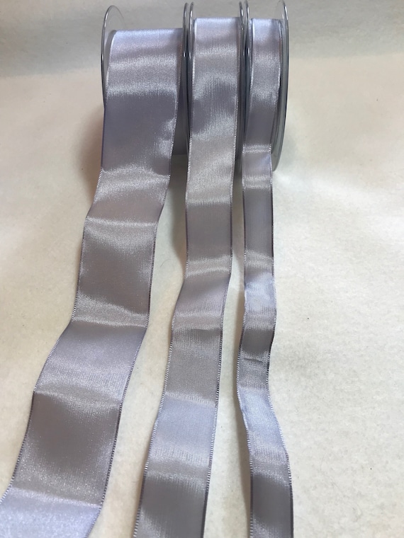 silver none - Silver Gray Wired Taffeta Ribbon - Made in France (3 Widths to choose from)
