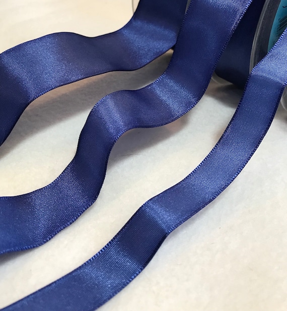 navy none - Navy Blue Wired Taffeta Ribbon - Made in France (3 Widths to choose from)
