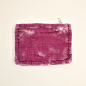 Lilac Hand Dyed Silk Velvet Zipper Pouch