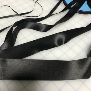Black Double Sided Satin Ribbon - Made in France (7 Widths to choose from)