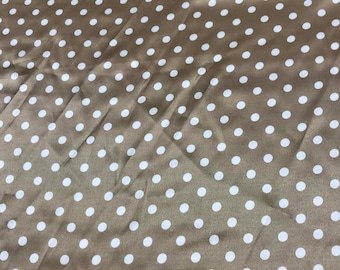 Taupe y Ivory Polka Dots - Silk Charmeuse