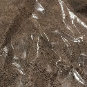 Brown Snakeskin Dots - Lambskin Leather 12&quot;x12&quot; Piece 1 Square Foot