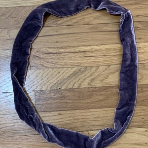 Silk Velvet Infinity Scarf/Necklace in Hand Dyed Dusty Mauve - Handmade
