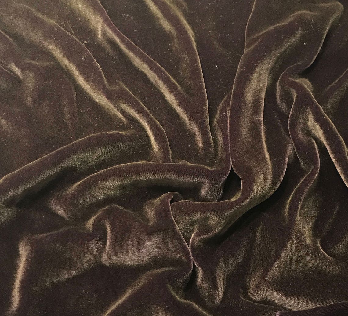 Hand Painted Silk Velvet Fabric Antique Gold on Plum Wine Etsy UK