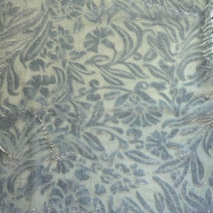 MOSS GREEN Floral Burnout Hand Dyed Silk Velvet Fabric