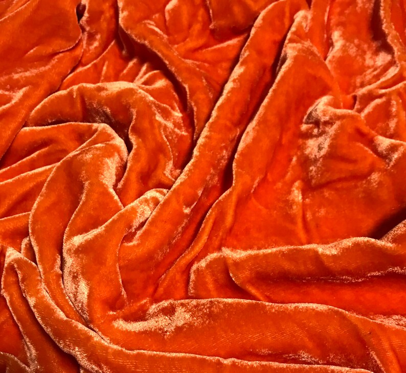 DEEP ORANGE Hand Dyed Silk Velvet Fabric Etsy