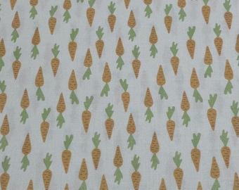 Bunny Trail - Orange Carrots on White - Paintbrush Studio Cotton Fabrics