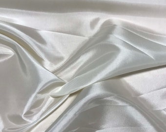Ivory - Faux Silk Taffeta Fabric