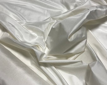 WHITE - Silk Taffeta Fabric