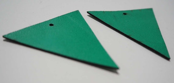 Leaf Laser Cut Shapes 2 Pc Emerald Green Lambskin Leather
