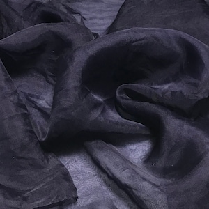 Hand Dyed NAVY BLUE - Silk Organza Fabric