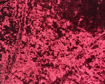 Borgoña Rojo - Estiramiento Poliéster Crushed Terciopelo Tela