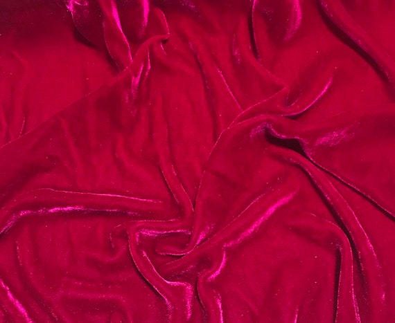 DEEP PINK Silk Velvet Fabric