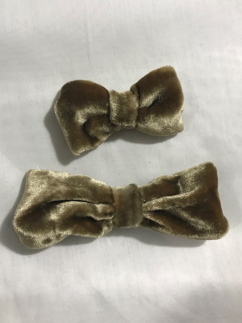 Double Sided Velvet Handmade Antique Gold SILK VELVET Bow