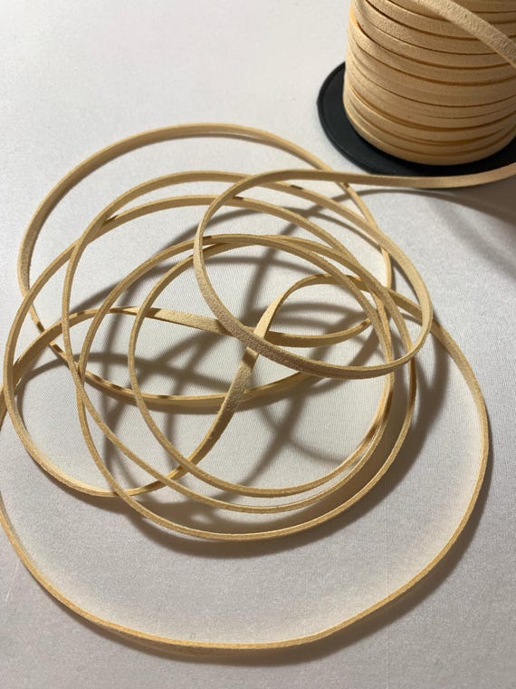 beige none - Beige Faux Suede Leather Cording Cord Trim 3/16"x 10 Yards