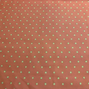 Remnant Sale 2 yards - Orange with Yellow Polka Dots Polyester Georgette Fabric image 3