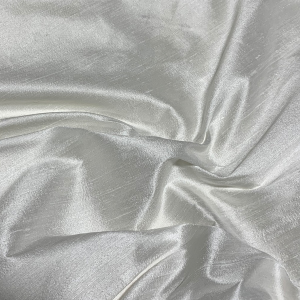 White/Silver Embrodiered Silk Dupioni
