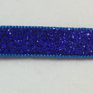 French VELVET Ribbon Lurex Metallic ROYAL BLUE by the Yard 13mm 1/2 ...