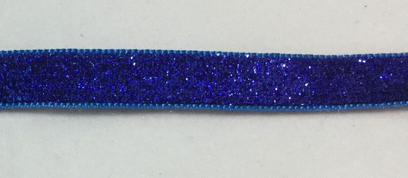French VELVET Ribbon Lurex Metallic ROYAL BLUE by the Yard | Etsy