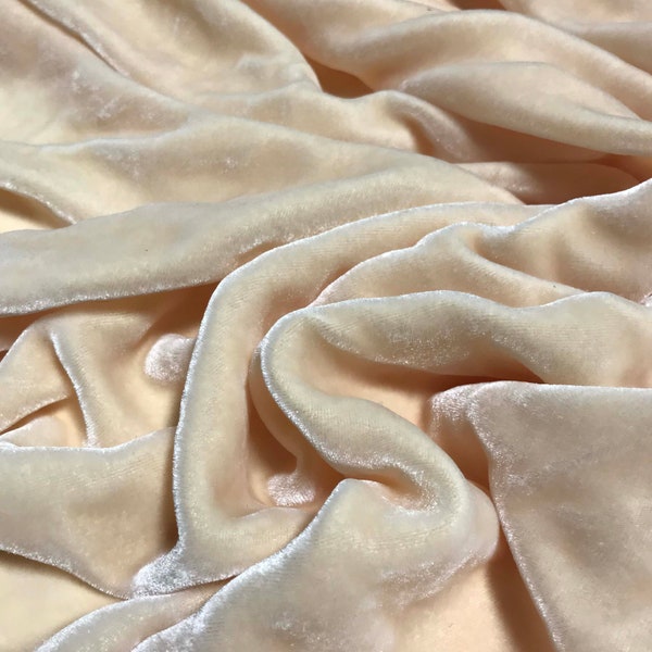 CHAMPAGNE Hand Dyed Silk Velvet Fabric