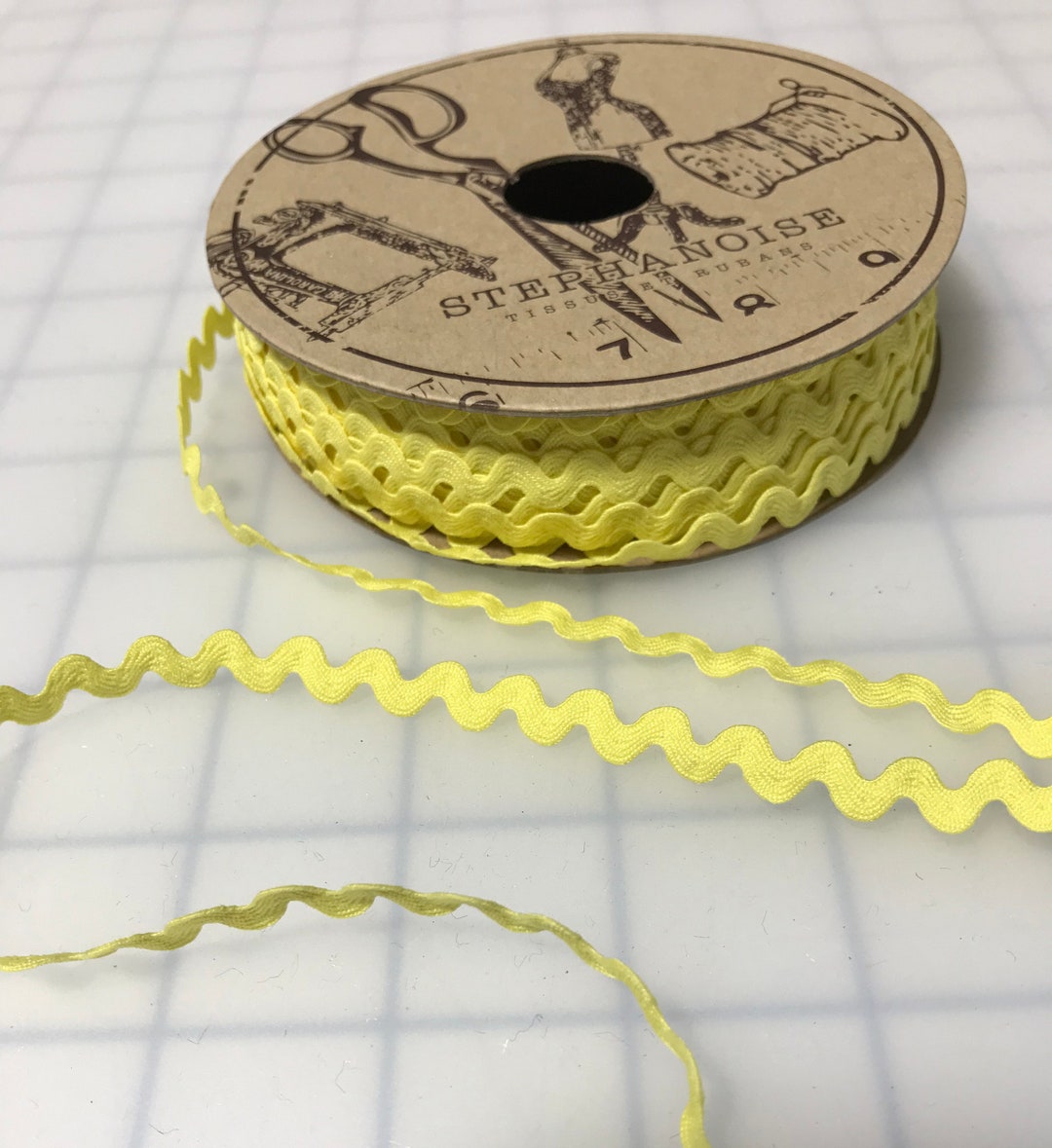 Yellow Ric Rac Trim Made in France 3/8