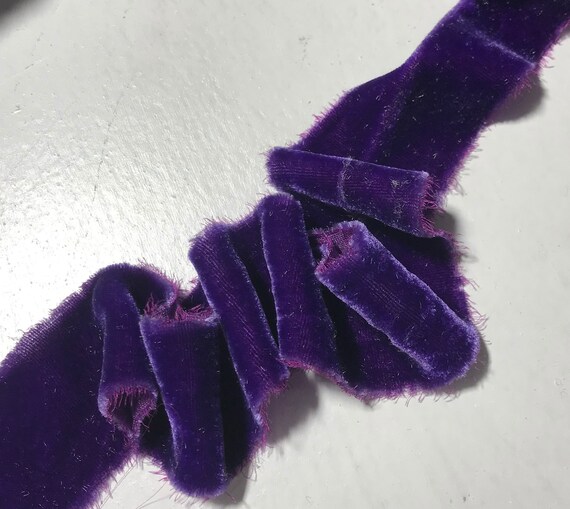 Hand Dyed Boysenberry Purple Silk Velvet Ribbon 4 Widths to choose from Hand Dyed Boysenberry Purple Silk Velvet Ribbon 4 Widths to choose from