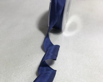 Navy Blue 25mm/1" Pure Silk Ribbon - Made in France