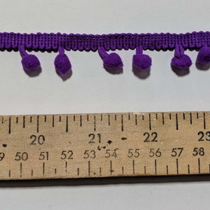 PURPLE Pom Pom Trim (3/4&quot; wide) 3 yards