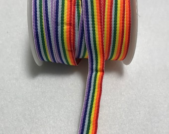 RAINBOW Ribbon (5/8" wide) -by the yard-