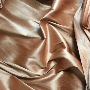 Silk Taffeta Fabric - Orange Taupe 54" wide -By the Yard -