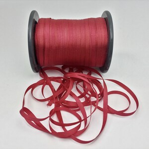 Hand Dyed Red & Rust #78 Pure Silk Embroidery Ribbon 4mm 1/8&quot; wide Japan -3 yards-